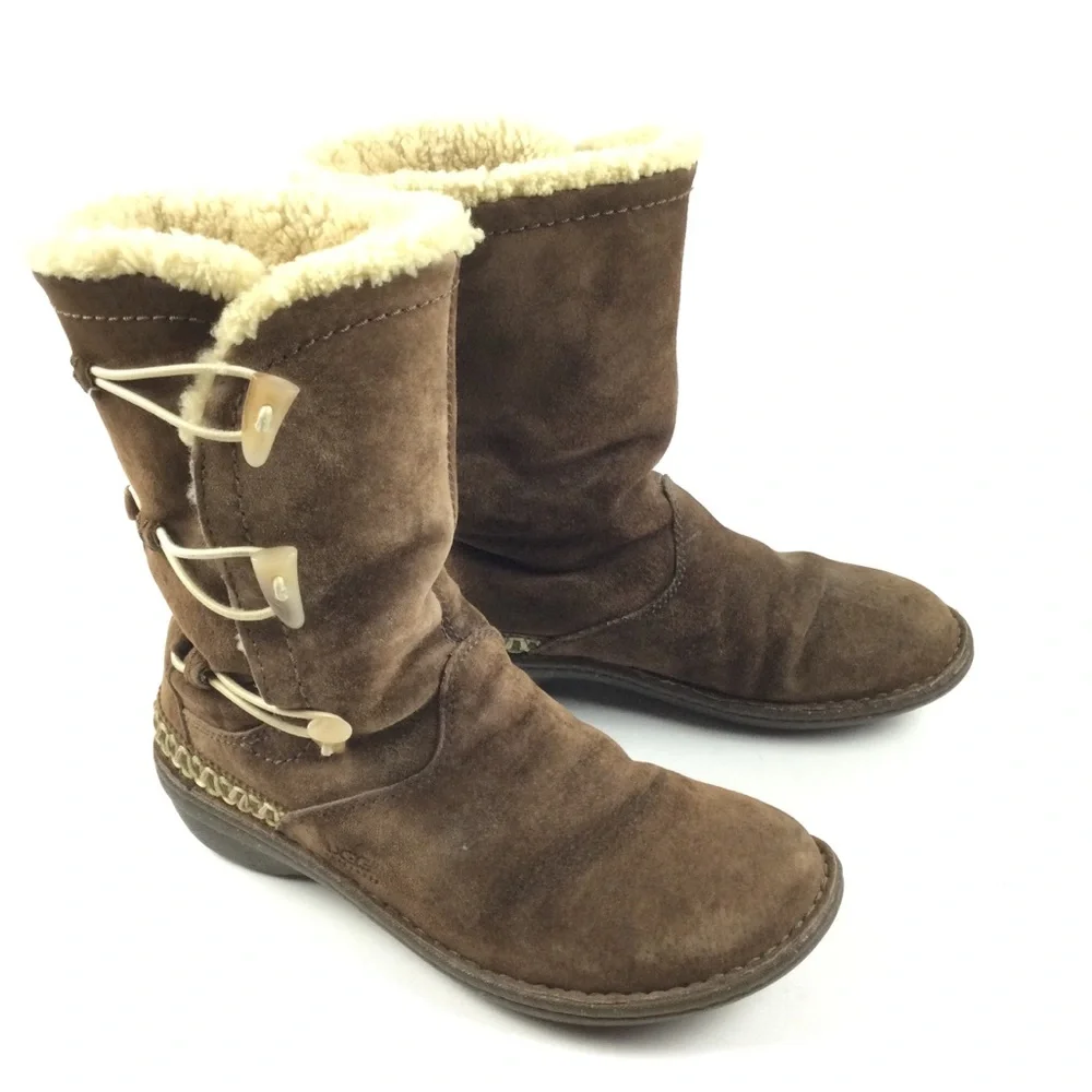 UGG Australia 5183 Kona Suede Sheepskin Shearling Lined Boots Women’s Sz 8